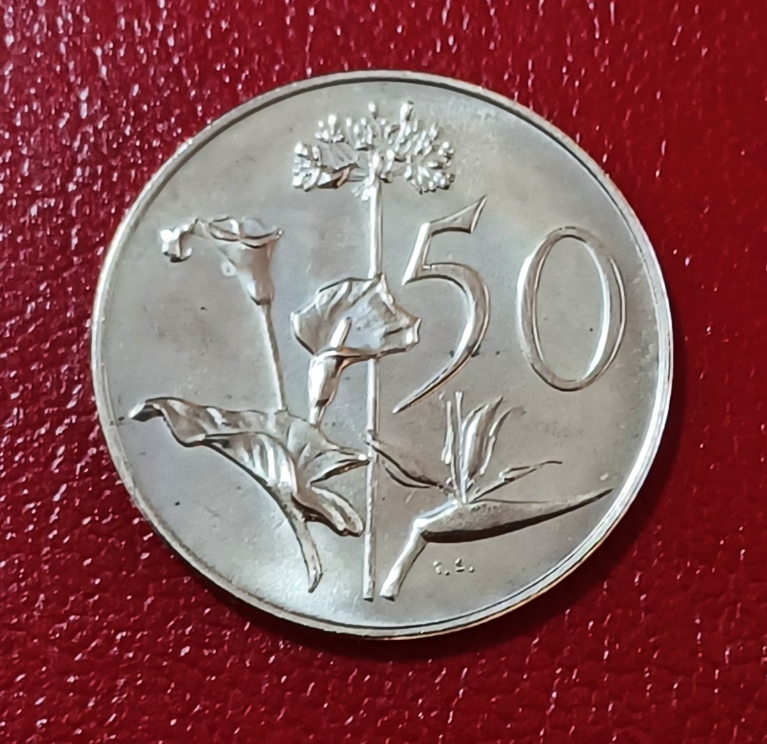  1966 South Africa Proof Van Riebeeck African Lilly Fifty Cent 50c Mintage 25,000 English Legend   