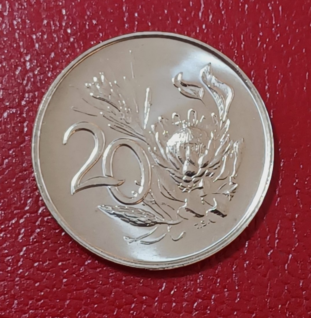  1967 South Africa Proof Van Riebeeck African Protea Twenty Cent 20c Mintage 25,000 Afrikaans Legend   