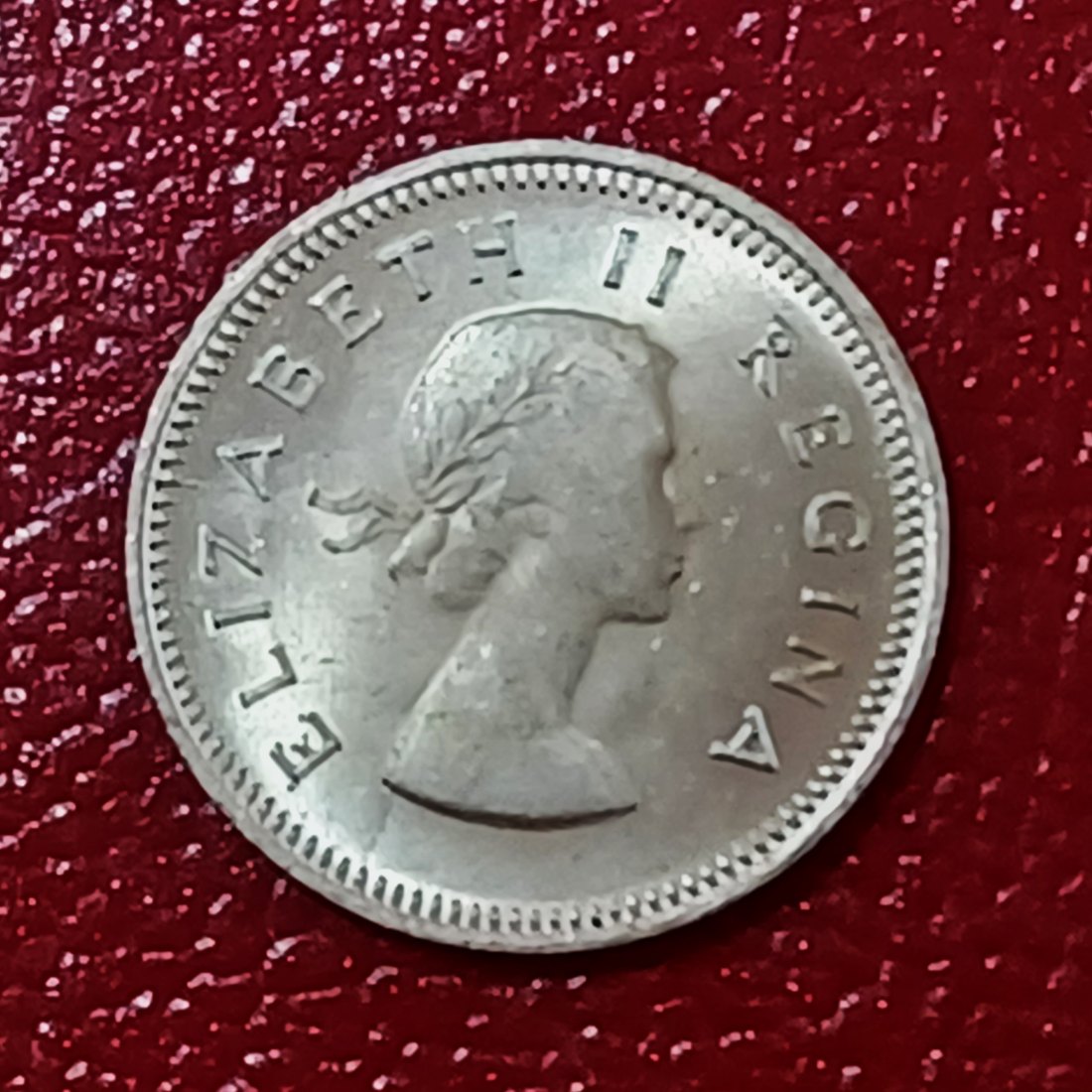  1959 South Africa BU UNC Elizabeth II Three Pence 3P 50% Silver   