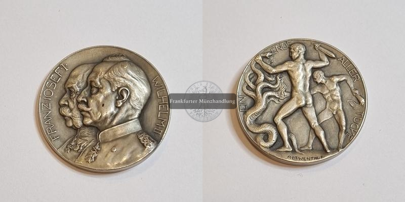  Deutschland Medaille I. Weltkrieg 1914 - 1918 FM-Frankfurt Feinsilber: 17,82g   