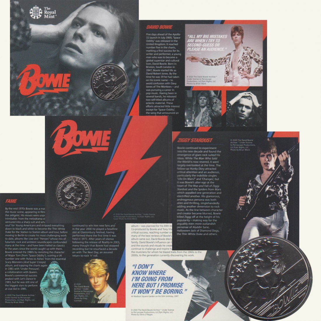  Großbritannien 5-Pfund-Sondermünze *David Bowie* 2020   