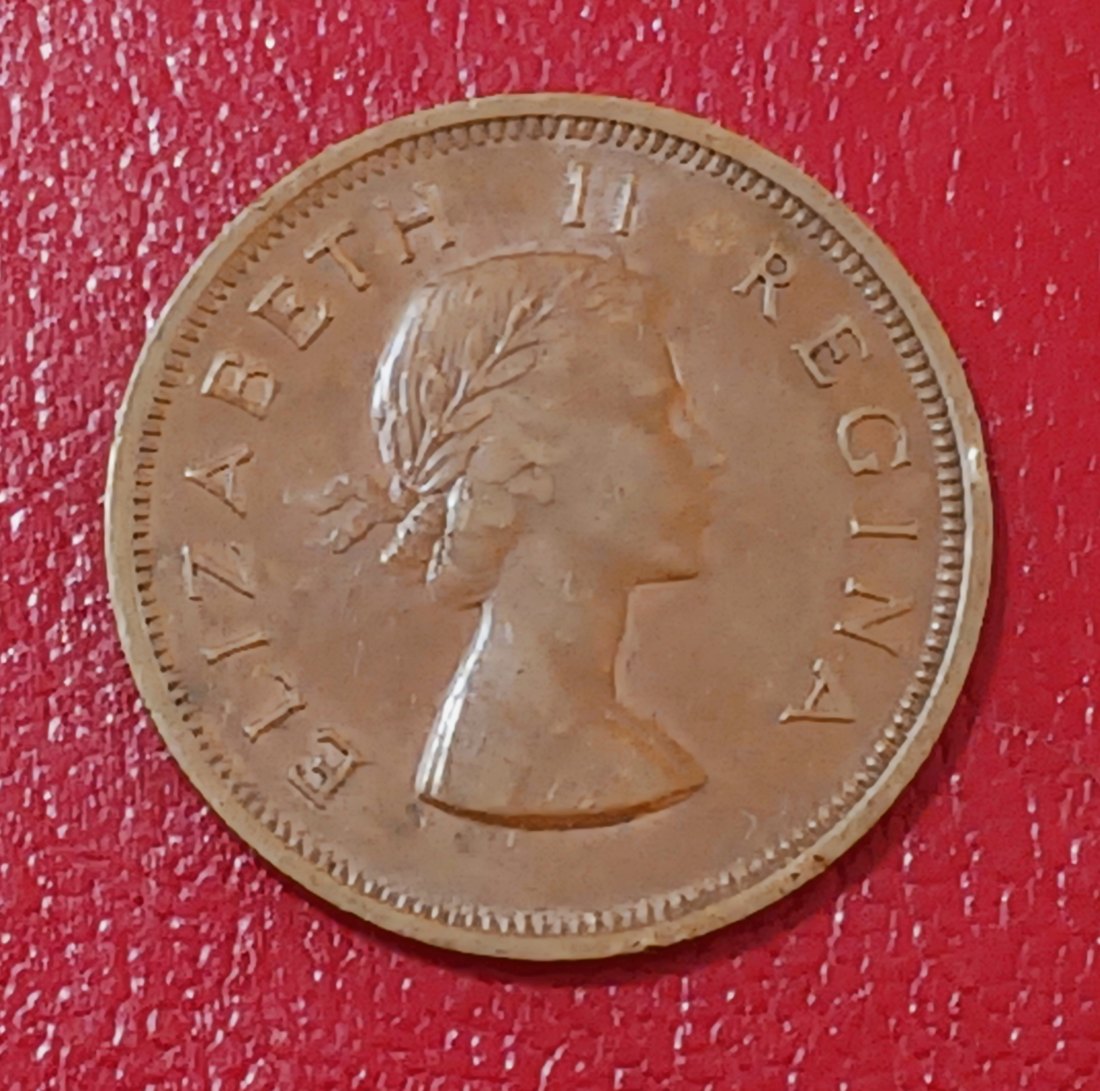  1958 South Africa BU UNC Dromedaris Ship Elizabeth II One Penny 1P   