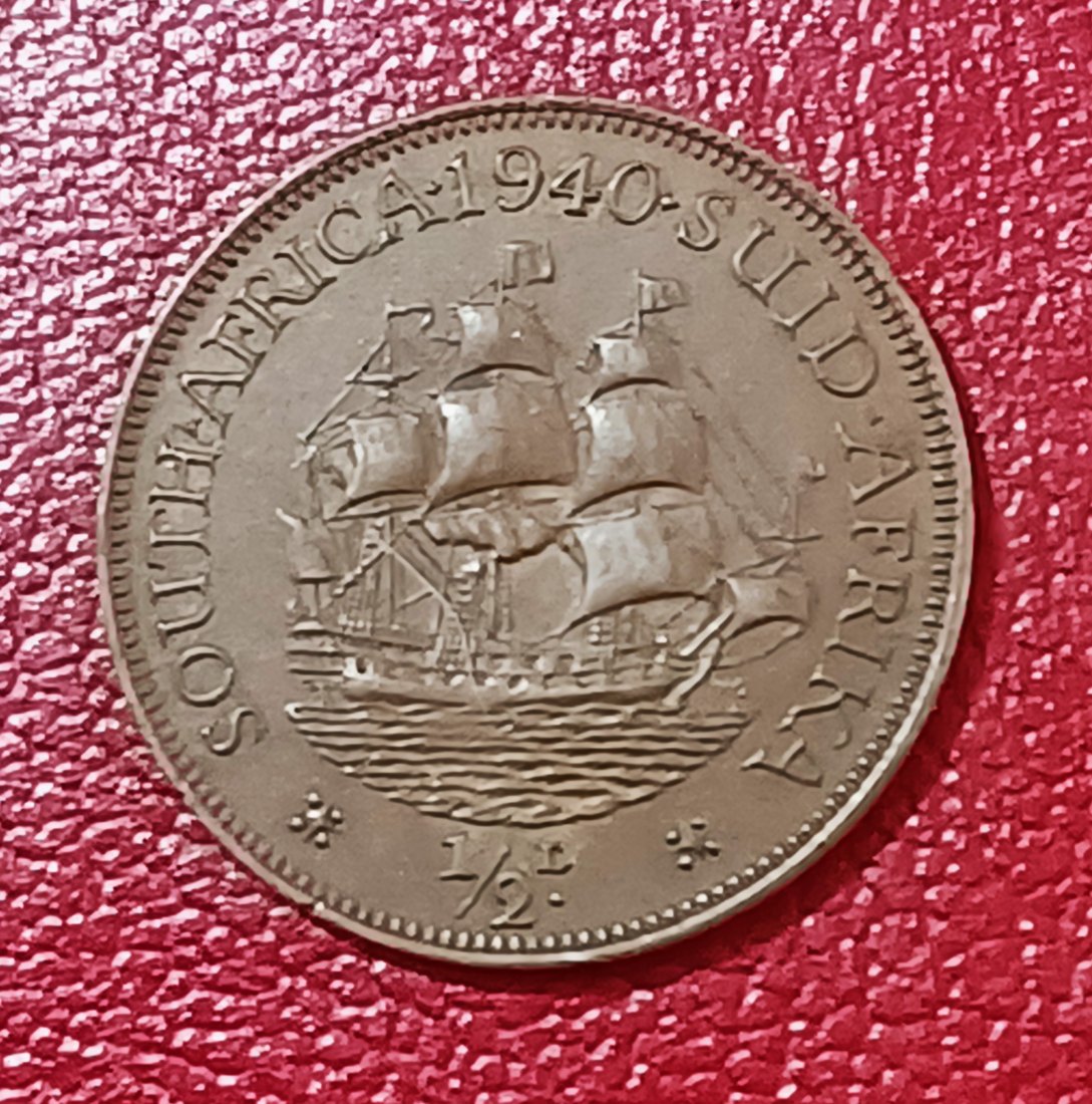 1940 South Africa Dromedaris George VI Half Penny ½ D