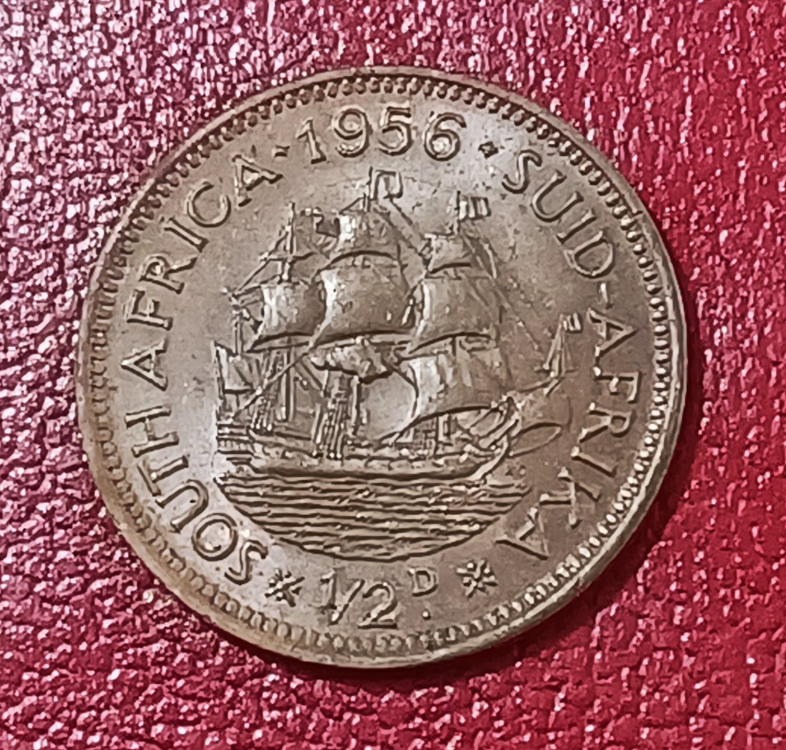  1956 South Africa Dromedaris Elizabeth II Half Penny ½ D   