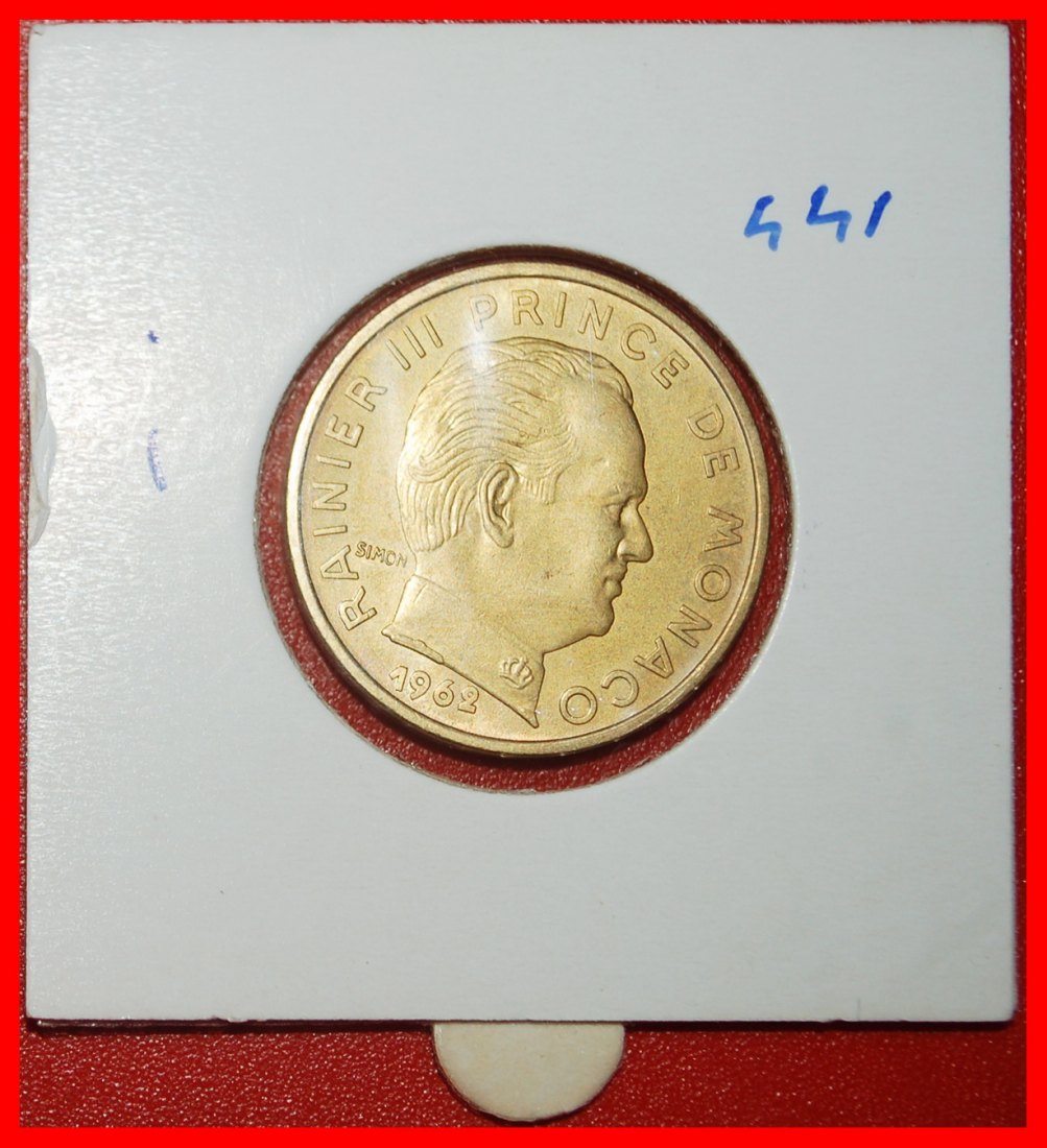  Ⰿ FRANKREICH: MONACO ★ 50 CENTIMES 1962 STG UNGEWÖHNLICH! RAINIER III. 1949-2005★OHNE VORBEHALT   