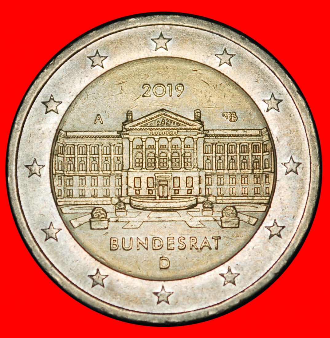 Ⰿ PRUSSIA: GERMANY ★ 2 EUROS 2019A NON-PHALLIC TYPE 2008-2025! DIE I!★LOW START★ NO RESERVE!