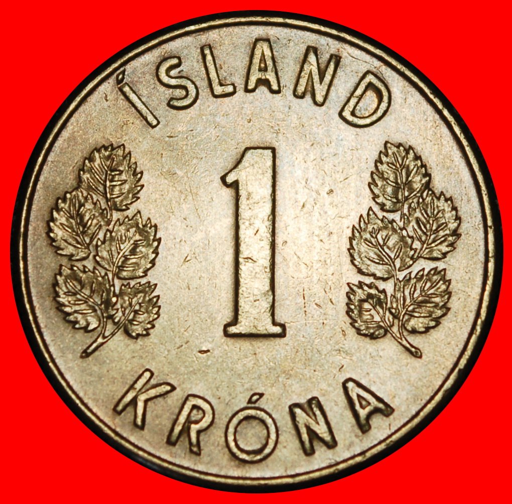  Ⰿ GREAT BRITAIN AND CANADA (1957-1975): ICELAND ★ 1 CROWN 1973 4 SPIRITS!★LOW START★ NO RESERVE!   