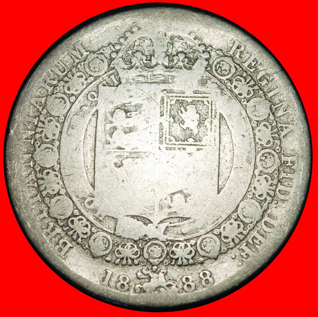  Ⰿ SILVER (1887-1892): GREAT BRITAIN ★ 1/2 CROWN 1888 VICTORIA (1837-1901)! ★LOW START★ NO RESERVE!   