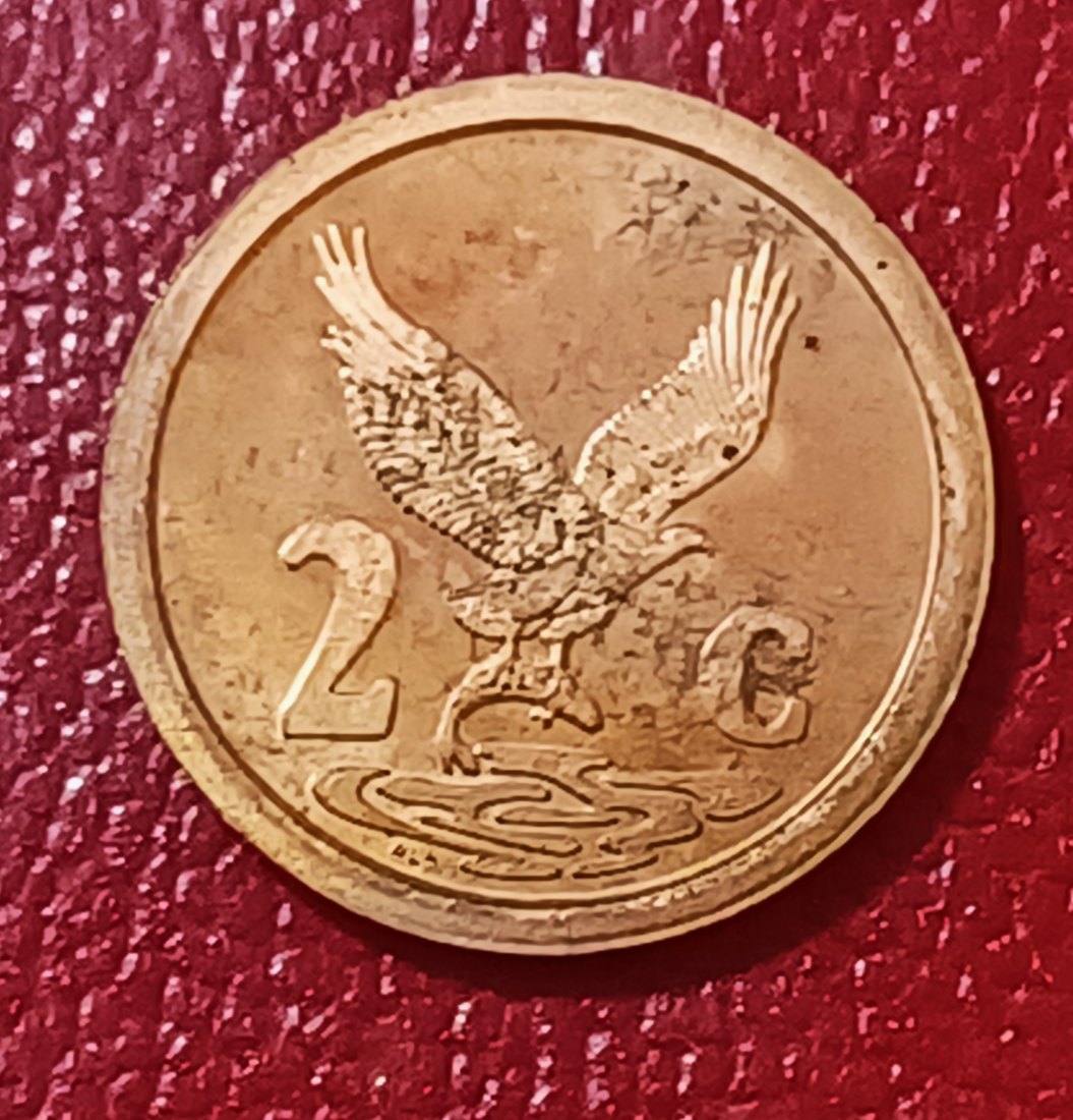  1993 South Africa PROOF Africa Fish Eagle Two Cents 2c Mintage 7,790   