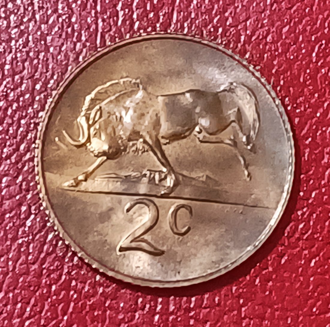  1967 South Africa PROOF Wildebeest Two Cents 2c Mintage 25,000 English Legend   