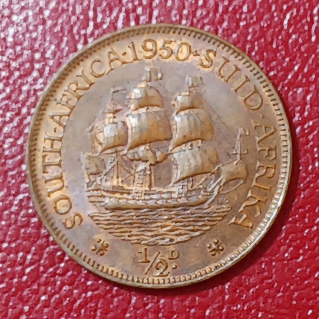  1950 South Africa Dromedaris George VI Half Penny ½ D   