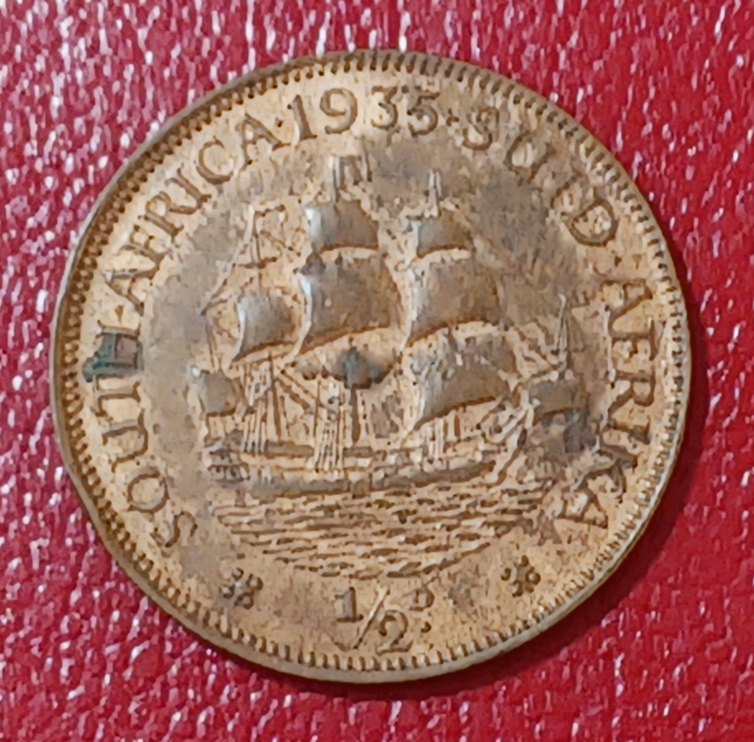  1935 South Africa Dromedaris George V Half Penny ½ D   