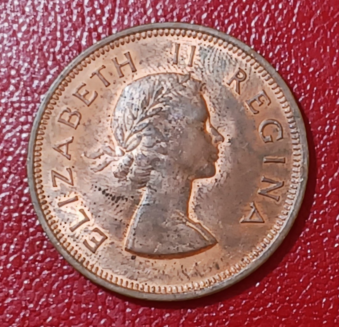  1953 South Africa BU UNC Dromedaris Ship Elizabeth II One Penny 1P   