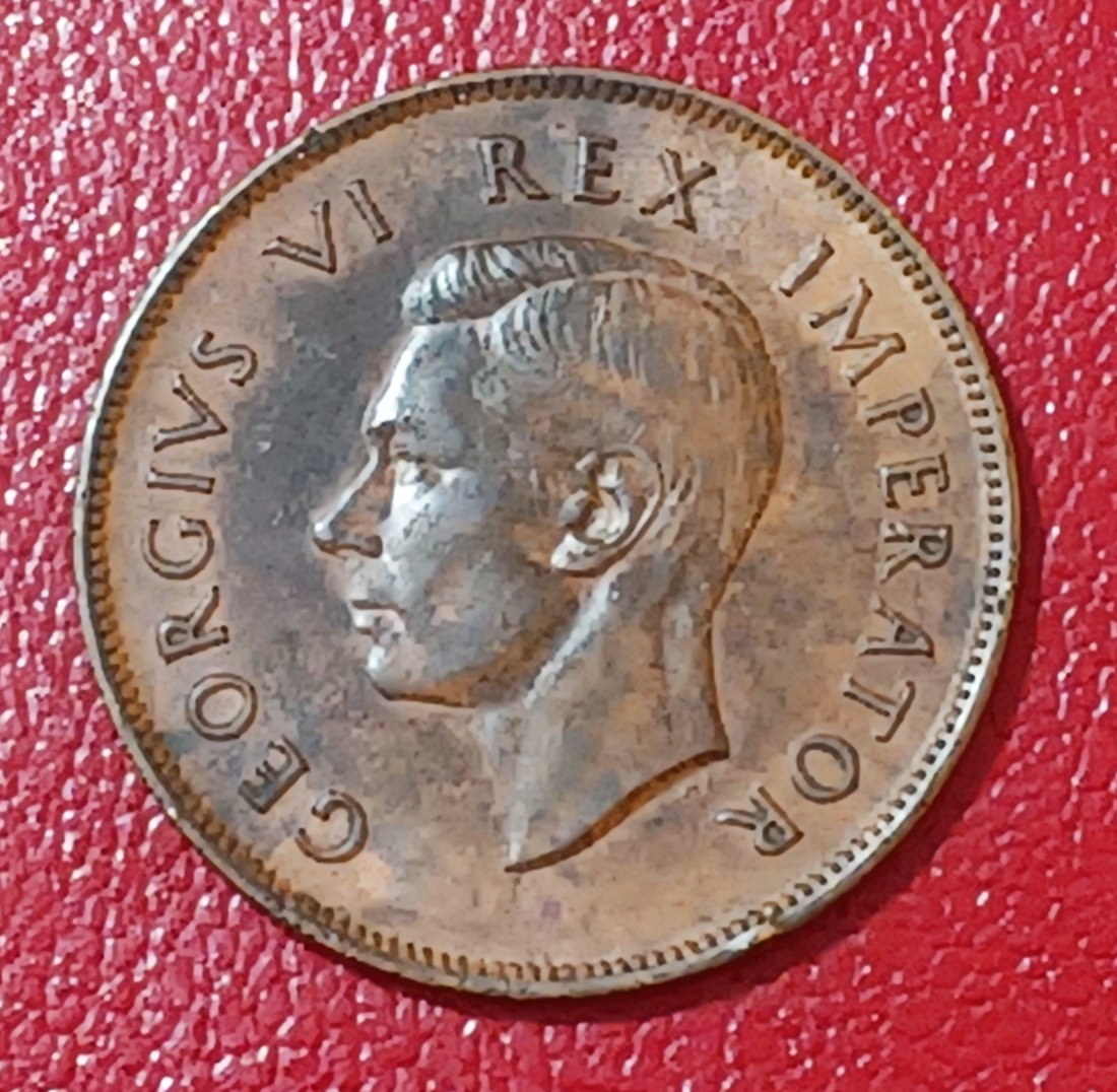  1942 South Africa Dromedaris George VI One Penny 1D   