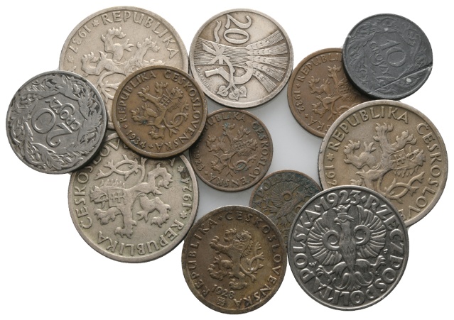  Ausland; Tschechoslowakei; Lot Kleinmünzen ( 12 Stück )   