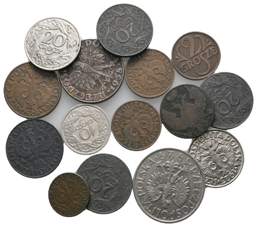  Ausland; Polen; Lot Kleinmünzen ( 15 Stück )   