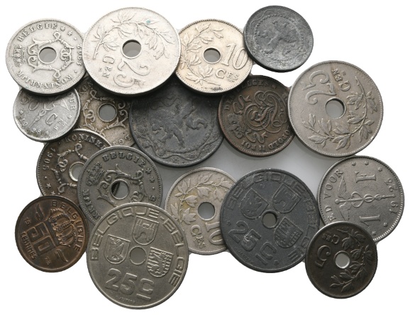  Ausland; Belgien; Lot Kleinmünzen ( 17 Stück )   