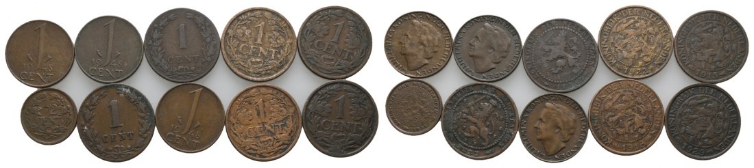  Ausland; Niederlande; Lot Kleinmünzen ( 10 Stück )   