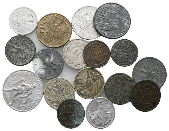  Ausland; Österreich; Lot Kleinmünzen ( 17 Stück )   