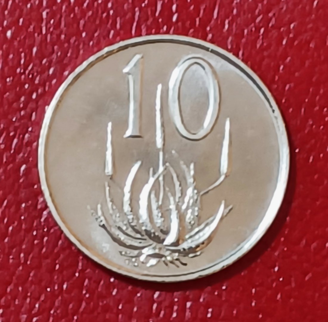 1968 South Africa Proof Charles Swart Aloe Plant Ten Cent 10c Mintage 25,000 Afrikaans Legend   
