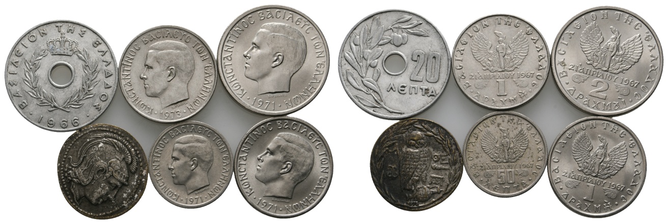  Ausland; Griechenland; Lot Kleinmünzen ( 6 Stück )   