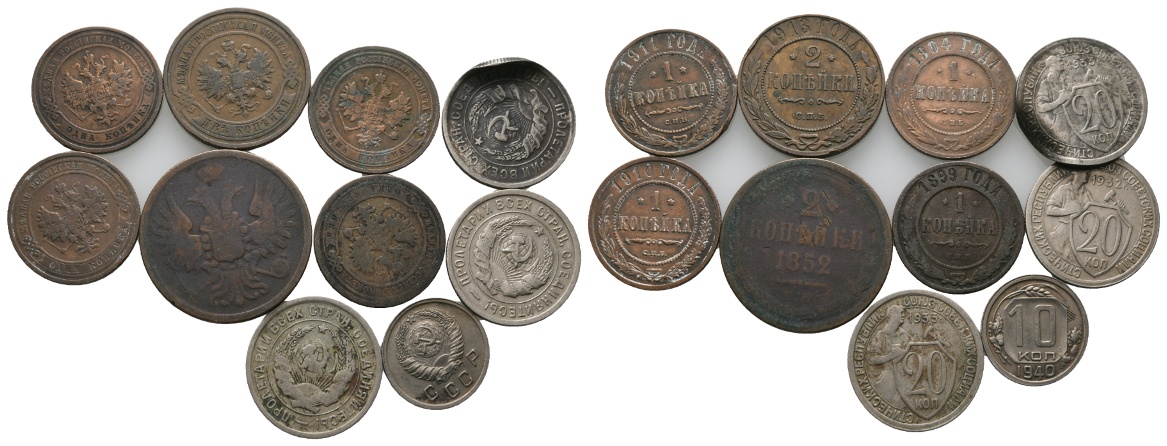  Ausland; Russland; Lot Kleinmünzen ( 10 Stück )   