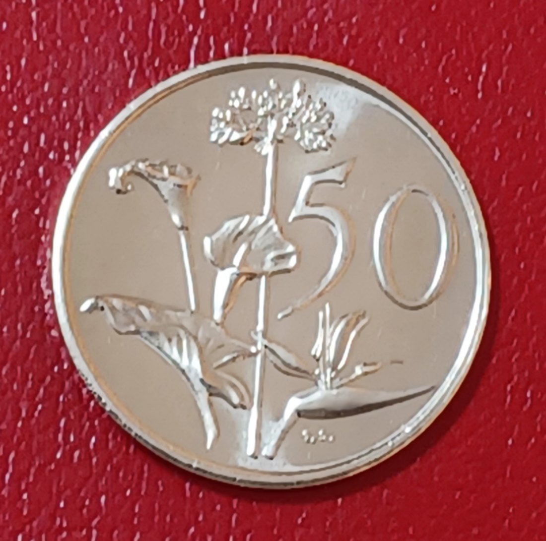  1971 South Africa Proof African Lilly Fifty Cent 50c Mintage 12,000   
