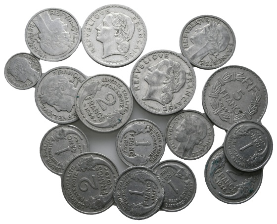  Ausland; Frankreich; Lot Kleinmünzen ( 16 Stück )   