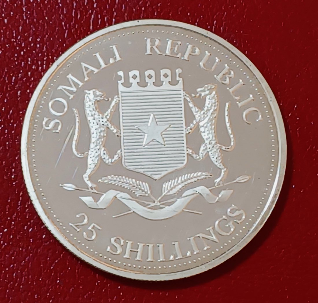  2004 PROOF Somali Republic 25 Shillings Nelson Mandela Meets Pope John Paul II   