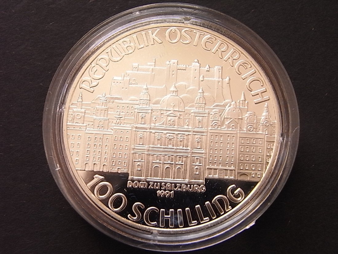  Österreich 100 Schilling Mozart 1991 PP Silber   