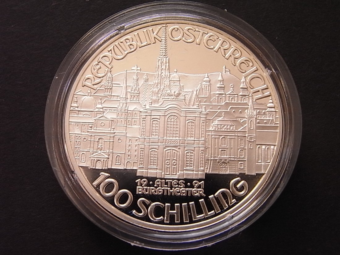  Österreich 100 Schilling Mozart 1991 Proof Silber   