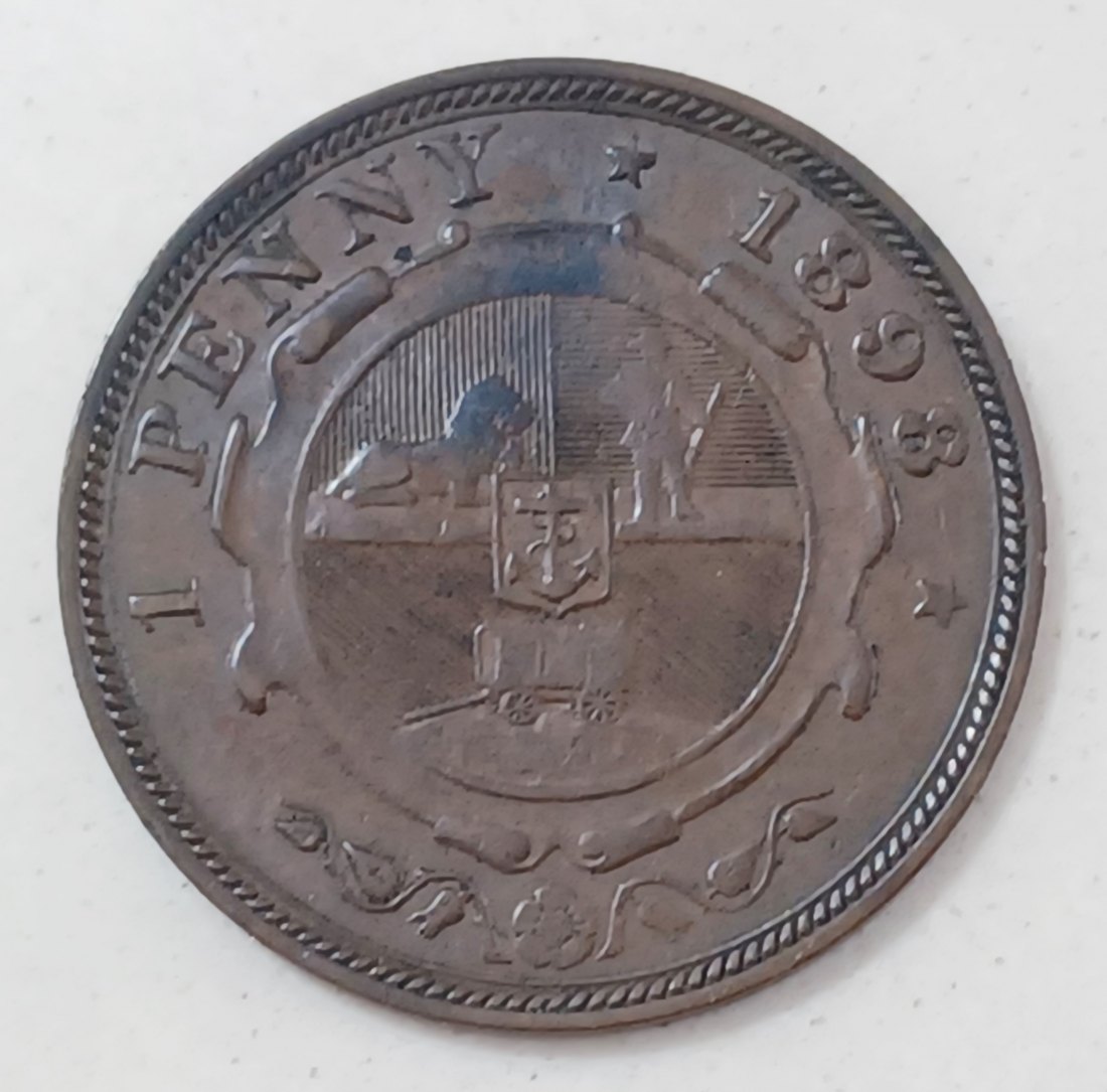  1898 BU UNC South Africa ZAR Paul Kruger One Penny 1D   