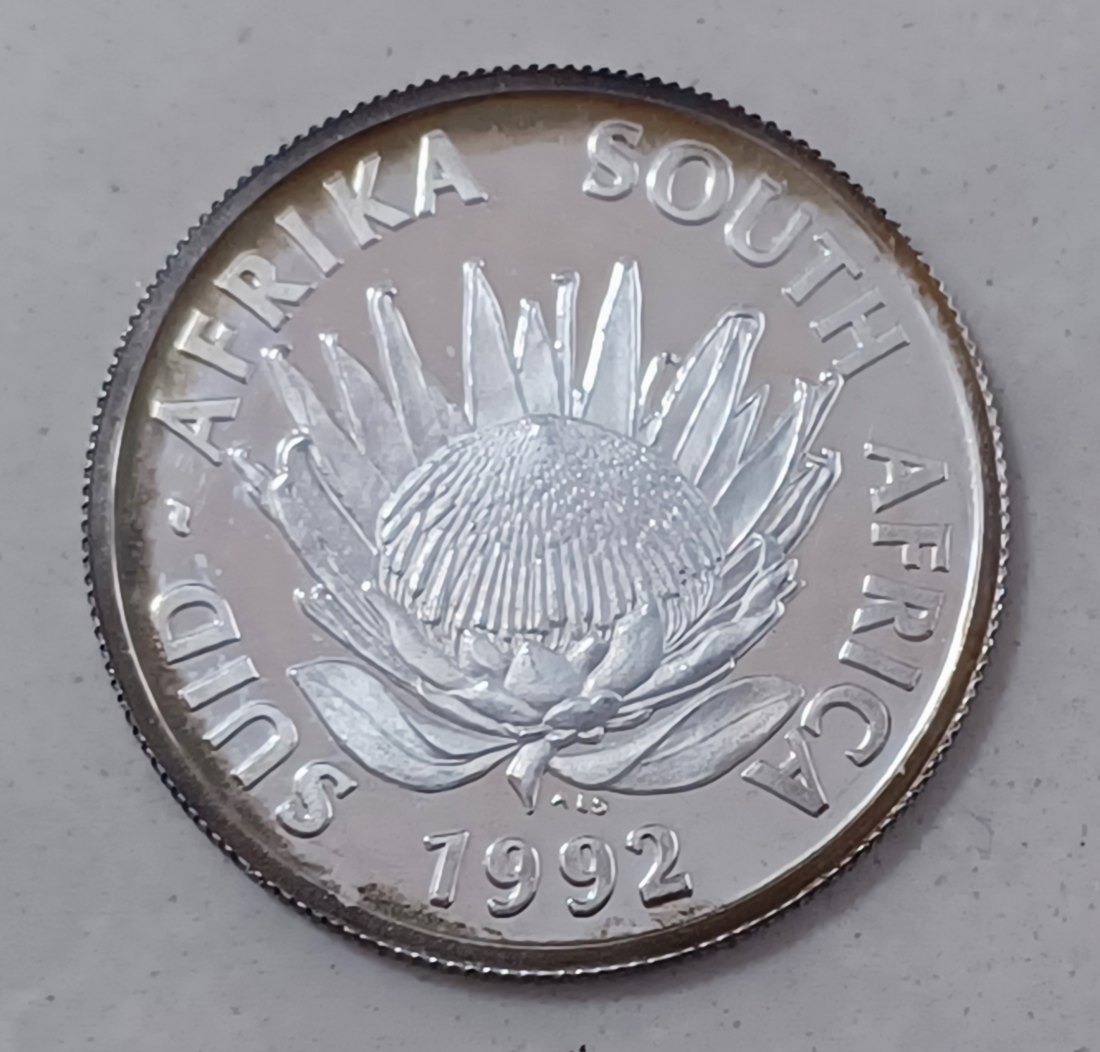  1992 South Africa PROOF Banking 100 Years One Rand R1 MINTAGE 8,094 92.5% Silver 15g   