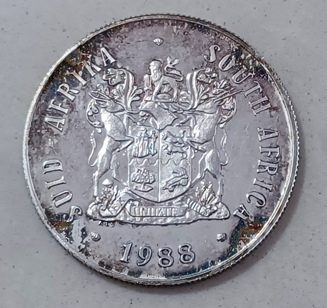  1988 South Africa PROOF Huguenots 300 Years One Rand R1 MINTAGE 9,028 80% Silver 15g   