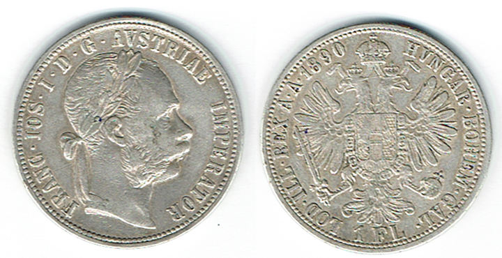  SZAIVERT KAISERREICH ÖSTERREICH FRANZ JOSEPH GULDEN 1890 WIEN   