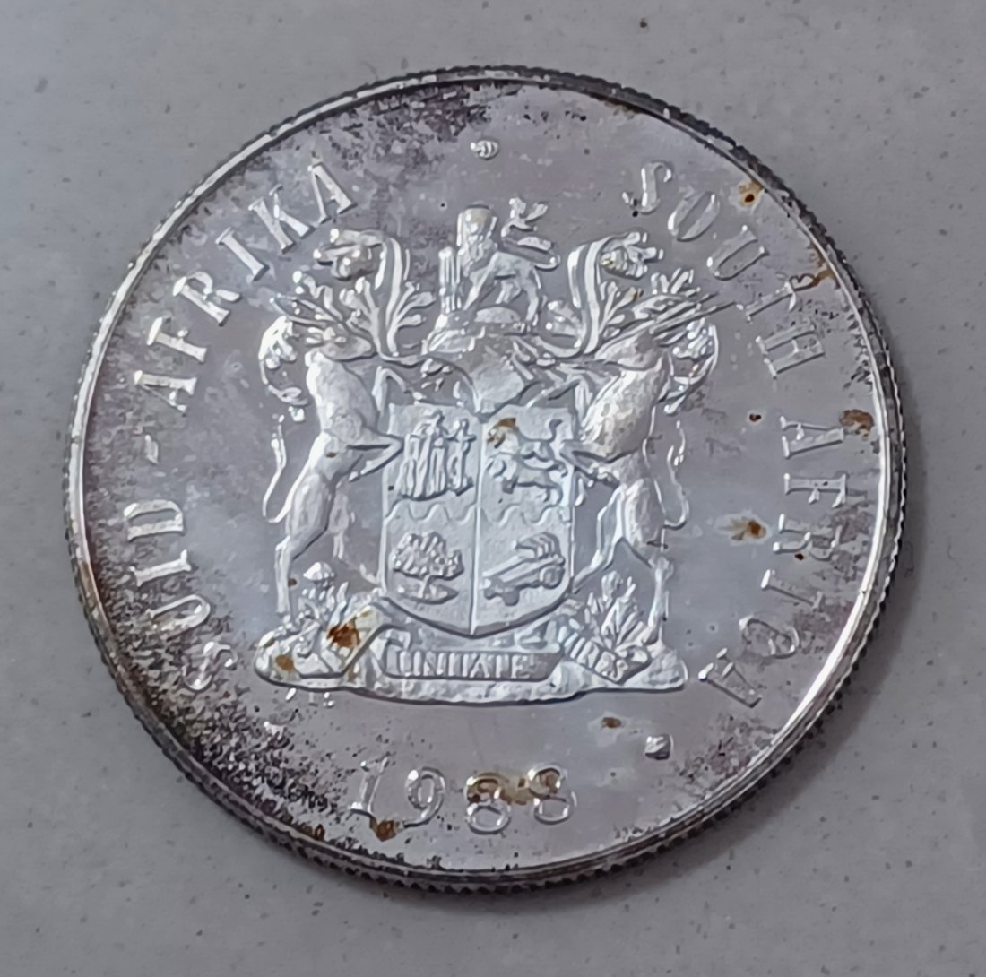 1988 South Africa PROOF Groot Trek 150 Years One Rand R1 MINTAGE 7,943 80% Silver 15g   