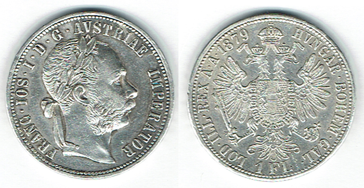  SZAIVERT KAISERREICH ÖSTERREICH FRANZ JOSEPH GULDEN 1879 WIEN   