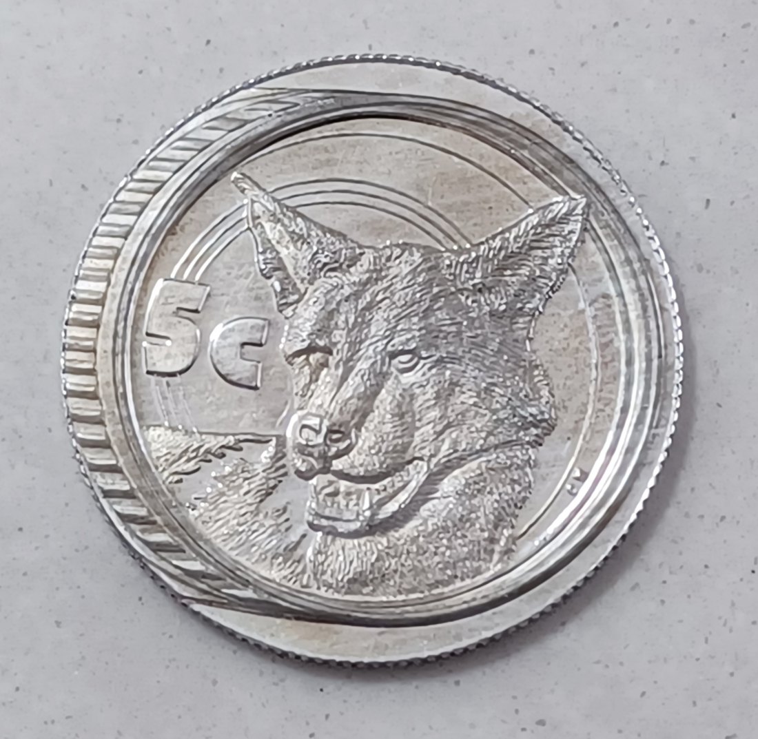  2005 South Africa PROOF African Wild Dog Five Cent 5c MINTAGE 1,094 92.5% Silver 8.46g 26.7mm   