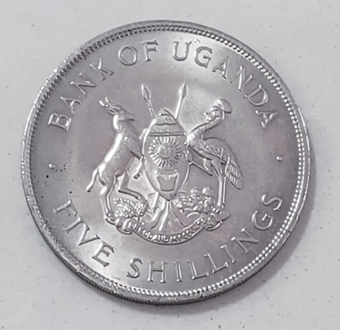  1968 BU UNC Uganda Produce More Food FAO Food Plan Five Shilling 5S Mintage 100,000   