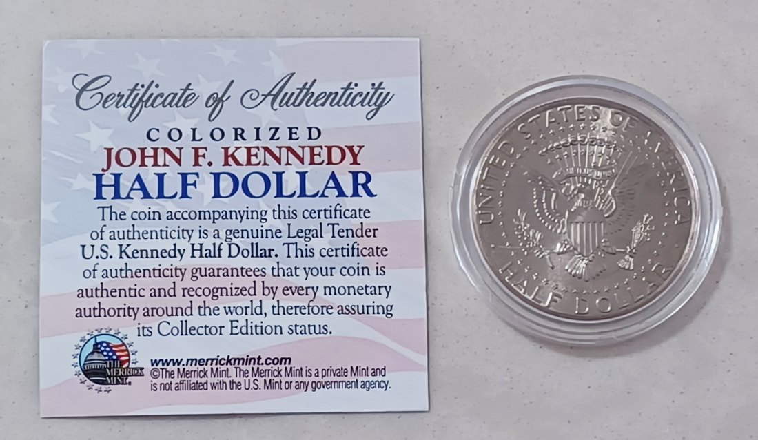  Nelson Mandela President of South Africa Colorized John F Kennedy Half Dollar w COA 30.66mm   