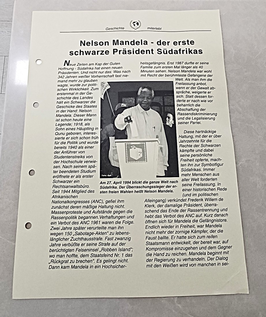  1994 PROOF South Africa Presidential Inauguration Five Rand R5 FDC6.3C Mintage 10,000 Package   