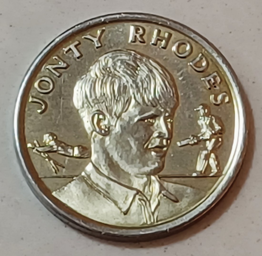  1992 South Africa Jonty Rhodes Springbok Cricket Player Shoprite Checkers Medal Token 8,25g 27.1mm   