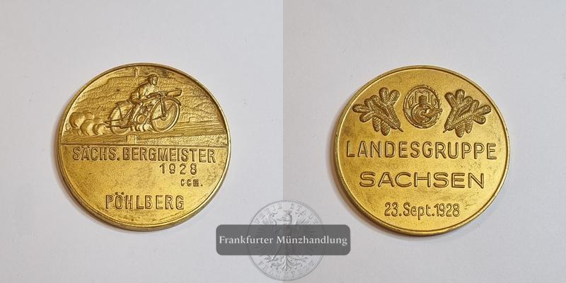  Deutschland Bronzemedaille Sächsischer Bergmeister Pöhlberg 1928 FM-Frankfurt   
