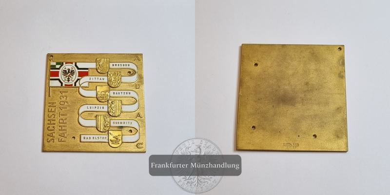  Deutschland Bronzeplakette Sachsenfahrt 1931 FM-Frankfurt   