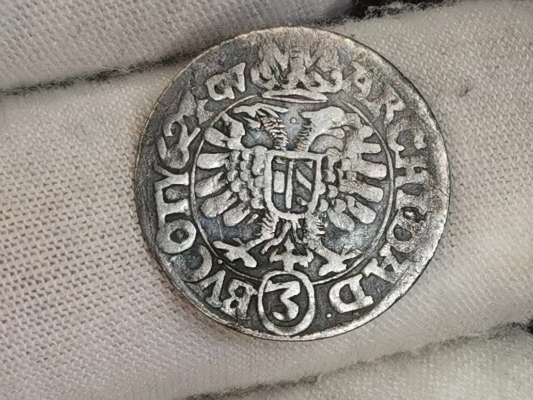  Lot 41 , Haus Habsburg 3 Kreuzer 1624 Ferdinand II   