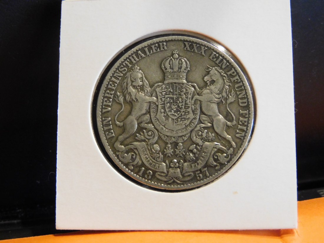  GERMANY 1 THALER 1857 HANNOVER.GRADE-PLEASE SEE PHOTOS.   