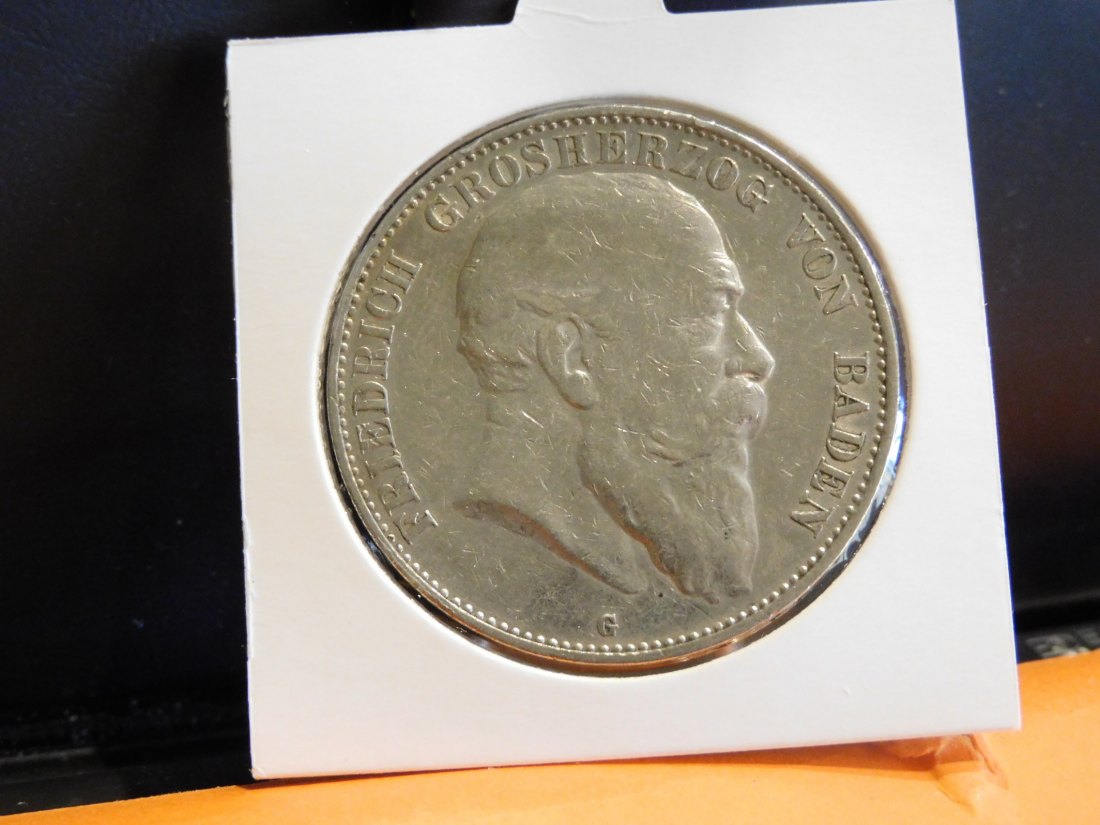  GERMANY 5 MARK 1903 BADEN.GRADE-PLEASE SEE PHOTOS.   