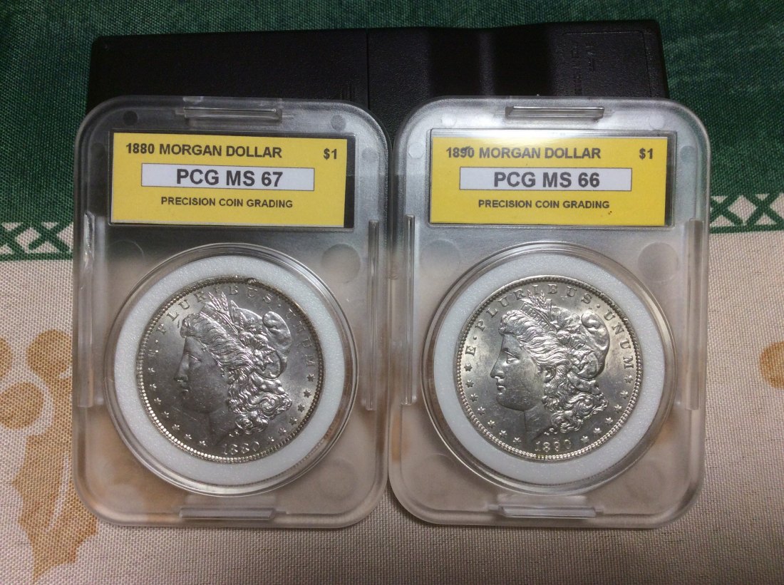 USA Lot Silber Morgan Dollar 1880 und 1890 in sehr guter Erhaltung