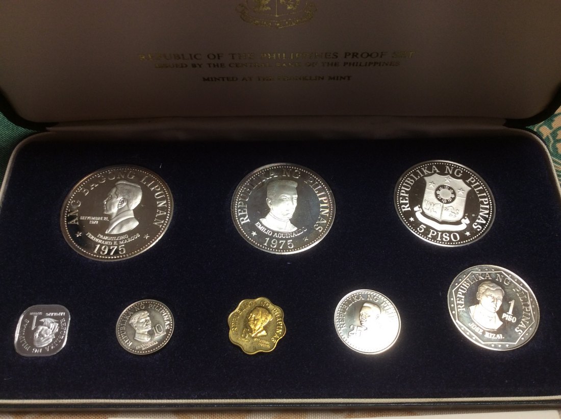  Philippinen Silber Kurssatz 1975 in original Etui mit Papieren PP proof coin set   