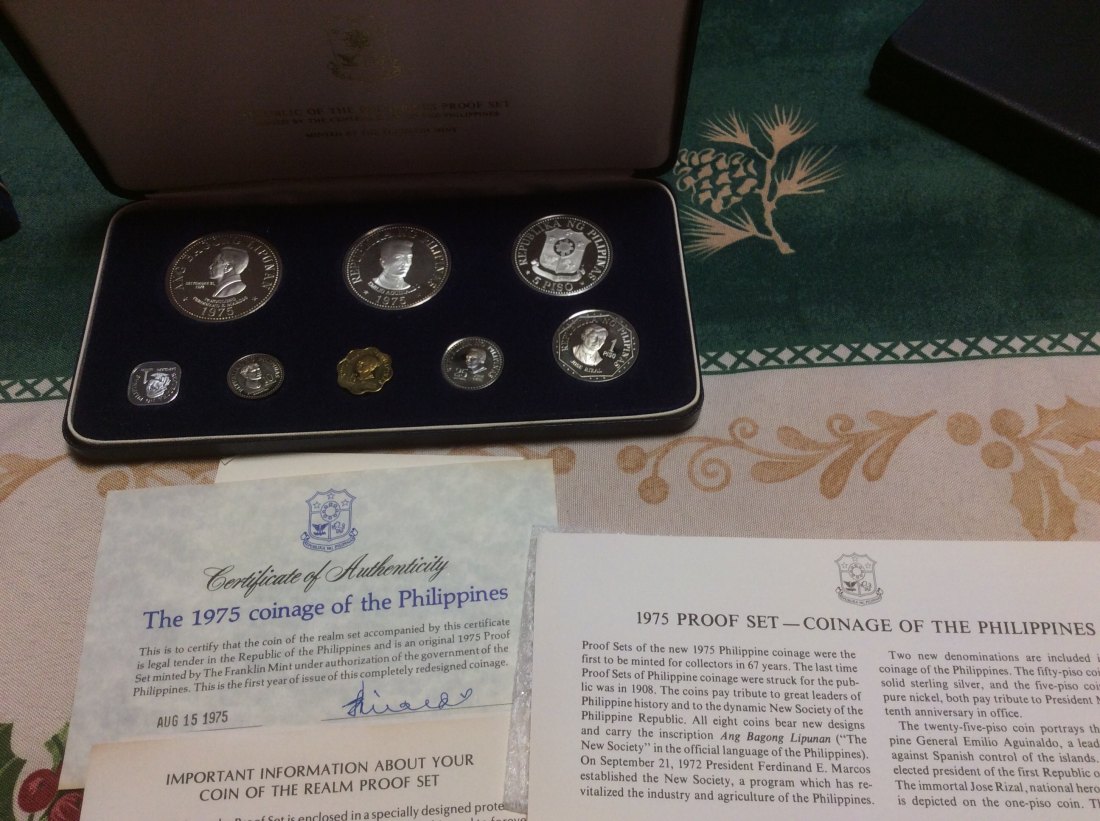  Philippinen Silber Kurssatz 1975 in original Etui mit Papieren PP proof coin set   
